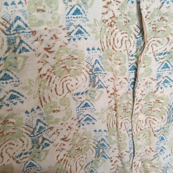 Margaritaville silk linen blend short sleeve button up shirt size M - Picture 3 of 5
